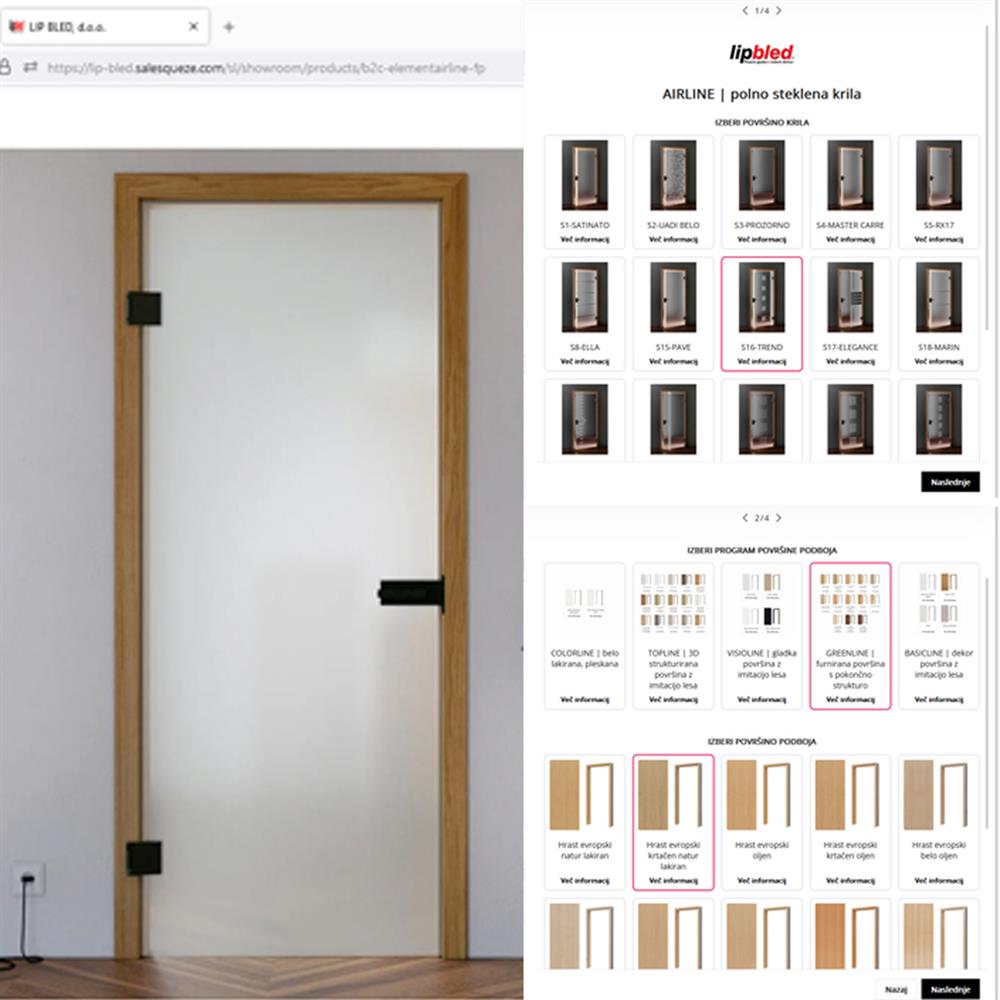Konfigurator notranjih vrat | Oblikujte vrata po meri na spletu